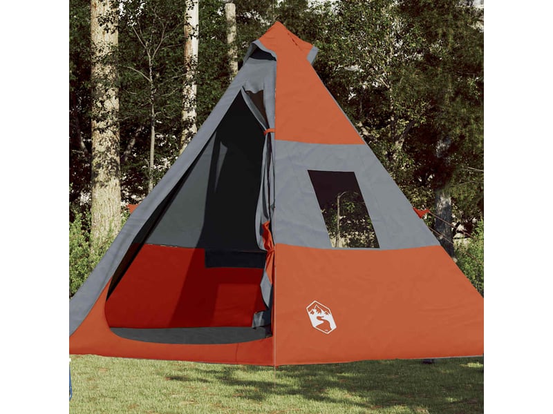  Tente de camping tipi 7 personnes orange imperméable  - Conforama B