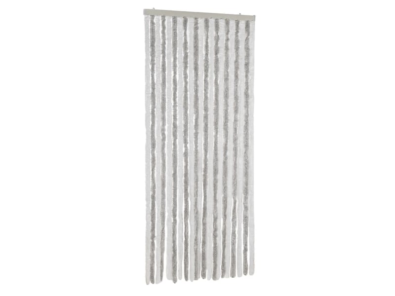  Rideau anti-mouches, moustiquaire gris clair et blanc 90x220 cm chenille cf43536  - Conforama A