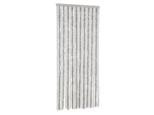 Rideau anti-mouches, moustiquaire gris clair et blanc 90x220 cm chenille cf43536