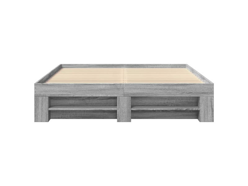  Lit double- lit adulte -  cadre de lit sans matelas sonoma gris 150x200 cm  - Conforama D