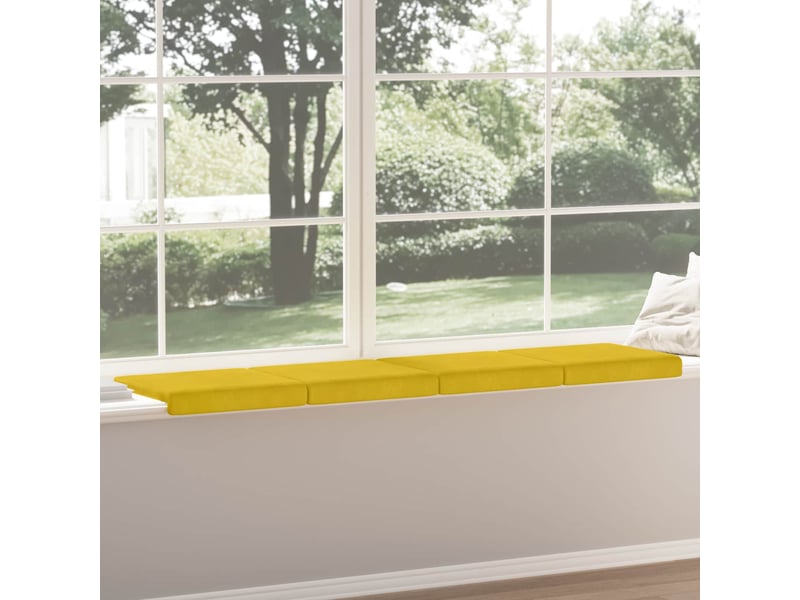  Lot de 4 coussins de banc, coussins d'assise, coussins pour chaisecanapé velours jaune profondeur 35 cm cf52617  - Conforama D