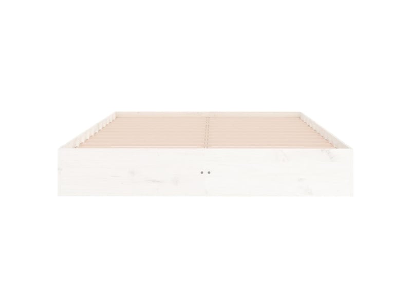  Lit double- lit adulte -  cadre de lit sans matelas blanc bois massif 180x200 cm  - Conforama D