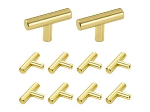 Lot 10 poignées t 50mm inox brossé, or pour armoires et tiroirs de cuisine – rw