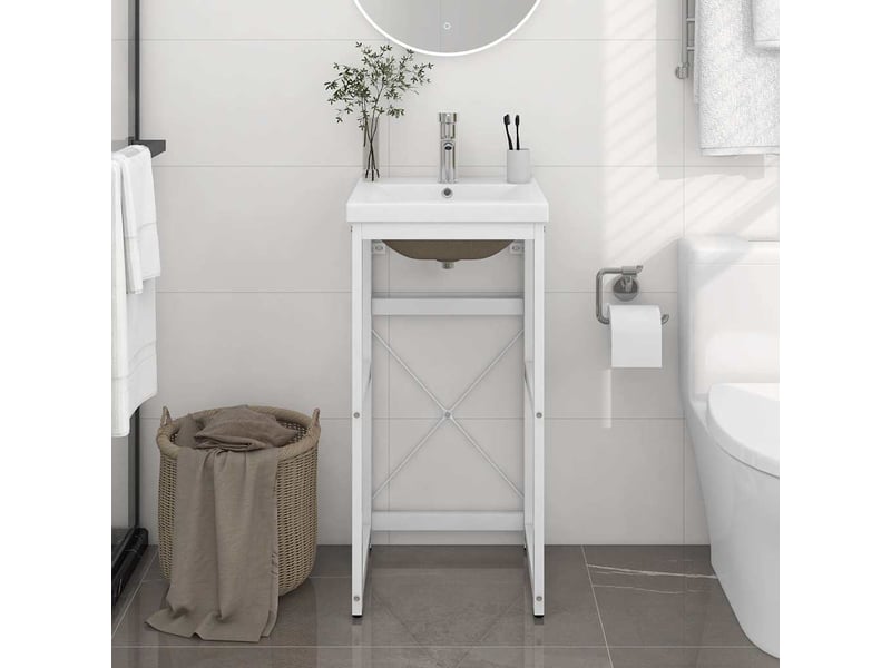  Cadre de lavabo de salle de bain vasque à encastrer blanc fer shl4540  - Conforama B