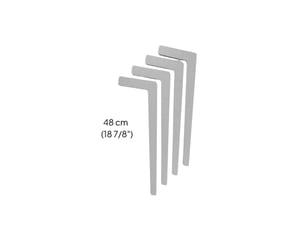Pieds de table tulla, gris, longs