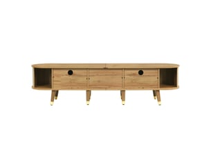 Meuble tv moderne avec portes coulissantes, meuble bas unique au design élégant et polyvalent