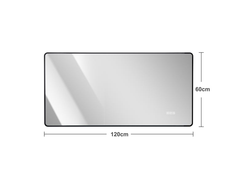  Miroir salle de bains led 60x120 cm anti-buée à cadre aluminium noir  - Conforama C