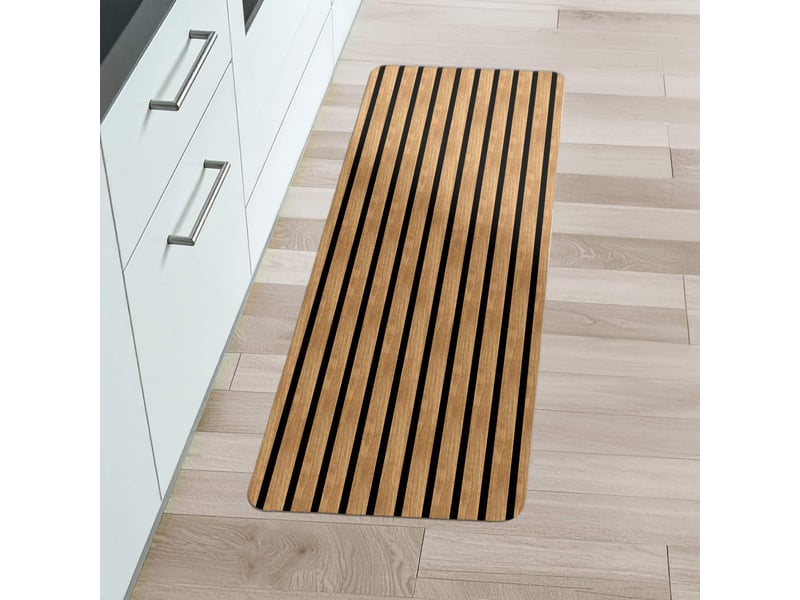  Tapis mousse effet bois lattae 45x120cm naturel  - Conforama B