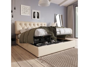 Lit coffre 160x200 cm <strong></strong>  <strong></strong> coloris naturel