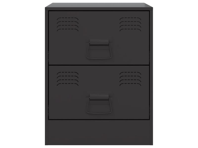  Vidaxl tables de chevet 2pcs noir acier industriel table rangement 34,5x39x44cm salon chambre déco  - Conforama C