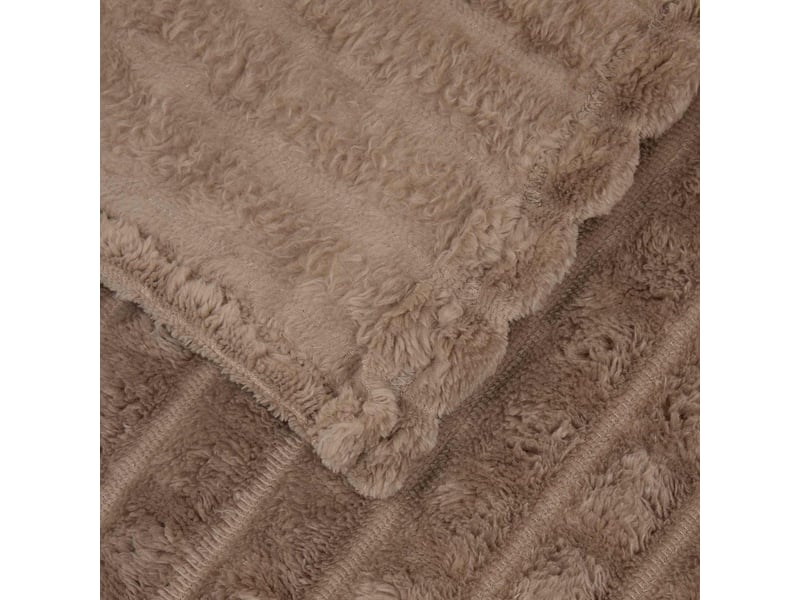  Couverture jetée de canapé camel 150x130 cm toison  - Conforama E
