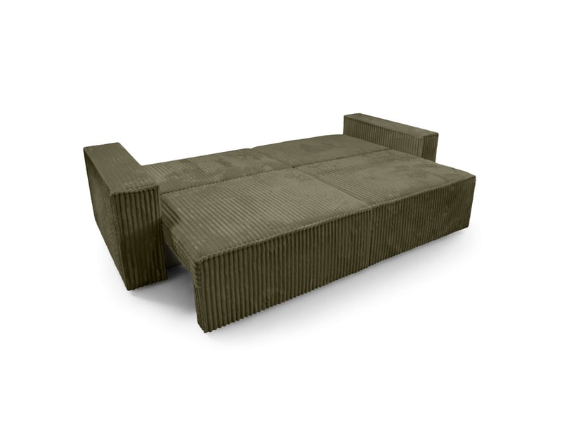 Farah - canapé droit 3 places convertible en velours cotelé épais - Conforama C