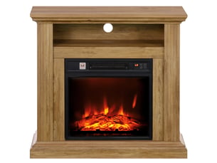 Cheminée électrique 1800 w avec effet flamme 3d, thermostat, minuterie et télécommande, marron