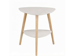 Bout de canapé 50x40x55 cm – blanc – 2 niveaux de rangement pratiques pour salon ou chambre