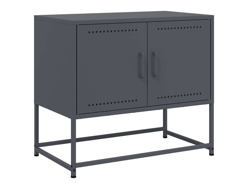  Meuble tv - banc tv - meuble de rangement anthracite 68,5x39x60,5 cm acier  - Conforama A
