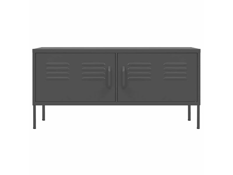  Meuble tv - banc tv - meuble de rangement anthracite 105x35x50 cm acier  - Conforama C