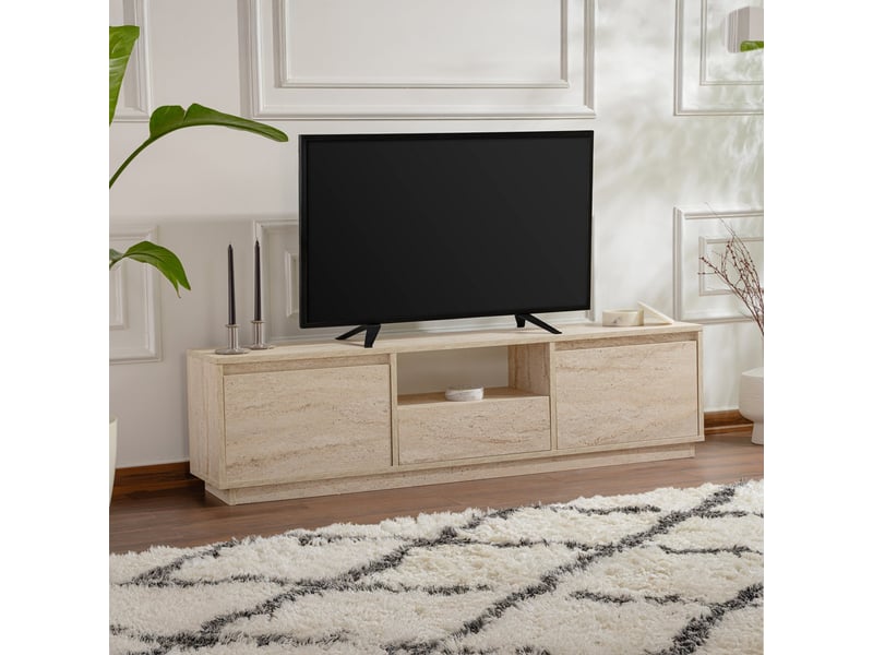  Meuble tv 3 portes 1 niche beige  - Conforama B