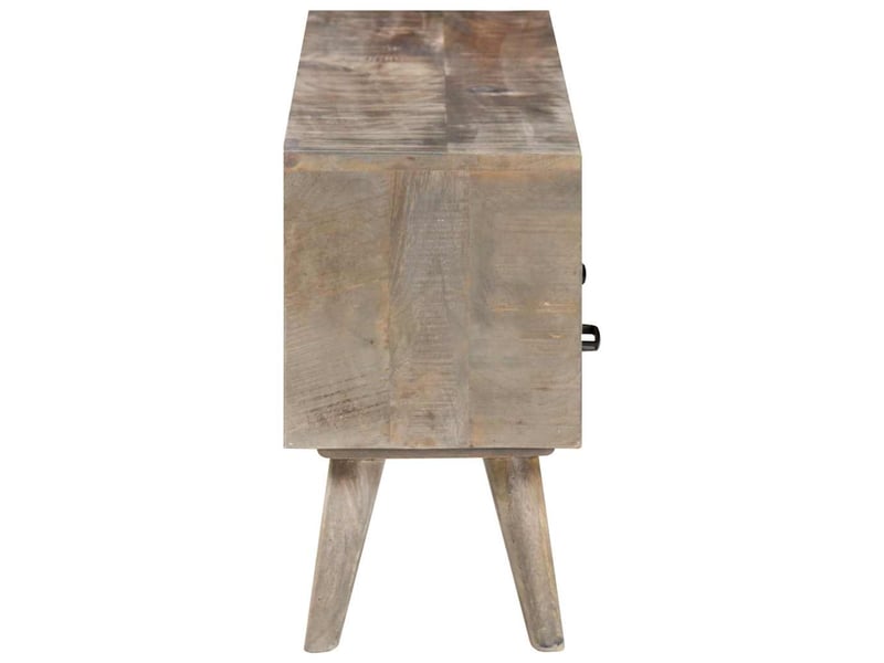  Meuble tv - banc tv - meuble de rangement gris 130x35x51 cm bois massif de manguier brut  - Conforama C