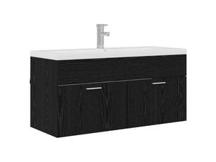 Armoire de salle de bain, cabinet de salle de bain chêne noir 100 x 38,5 x 46 cm cf65068
