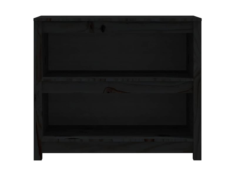  Bibliothèque, meuble de rangement salon noir 80x35x68 cm bois de pin massif  - Conforama D