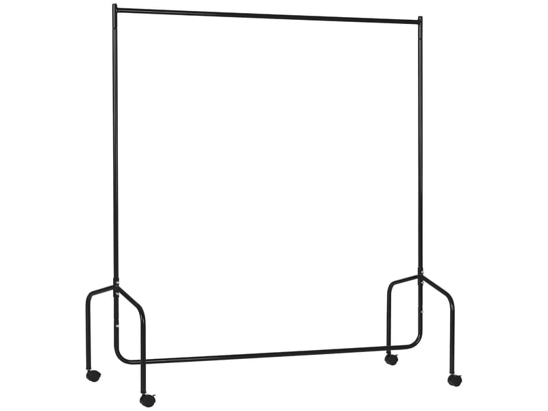  Portant à vêtements avec roulettes en acier noir 150 x 60 x 170 cm  - Conforama A