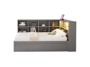 Lit coffre 90x200 cm MAISONORA coloris gris