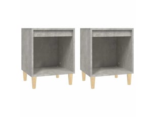 Lot de 2 tables de chevet - cabinet de chevet - table de nuit gris béton 40x35x50 cm