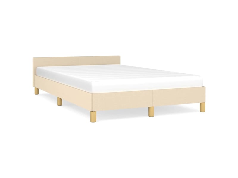  Lit double- lit adulte -  cadre de lit sans matelas crème 120x200 cm tissu  - Conforama A