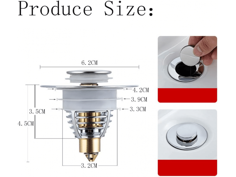 Bouchon de vidange, bouchon d'évier universel, noyau à ressort en laiton, pour trous de 34 à 40 mm - Conforama D