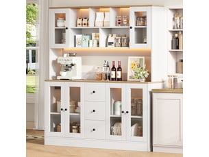 Buffet 6 porte(s)  3 tiroir(s) <strong></strong> <strong></strong> - 150 cm coloris blanc 