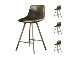 Lot de 4 chaises de bar 47x51x94 cm en pu taupe