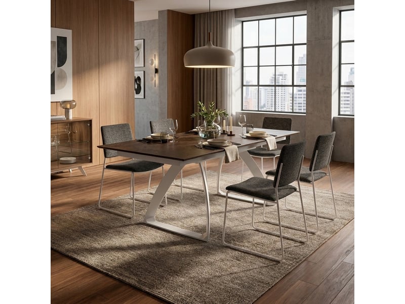  Table extensible en hpl jusqu'à 12 places 170270x90 grayson - rouiller  - Conforama B