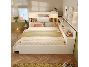 Lit gigogne 140x200 cm <strong></strong> <strong></strong> coloris blanc