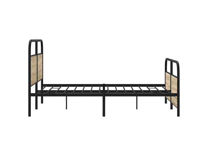  Lit double- lit adulte -  cadre de lit en métal sans matelas chêne sonoma 150x200 cm  - Conforama D