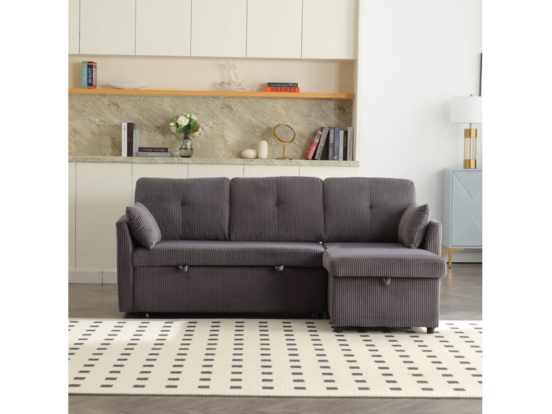  Canapé-lit d'angle modulable 3 places avec rangement homvra  - Conforama B