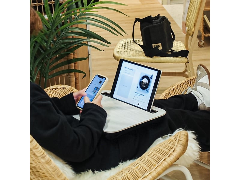  Support pour tablette à fente 39x29cm blanc  - Conforama D