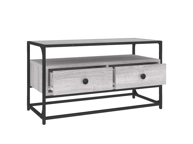  Meuble tv - banc tv - meuble de rangement sonoma gris 80x35x45 cm bois d'ingénierie  - Conforama E
