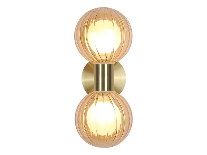  Searchlight luminsphere applique murale, laiton, verre champagne ip44 2x g9  - Conforama A