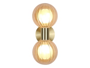 Searchlight luminsphere applique murale, laiton, verre champagne ip44 2x g9