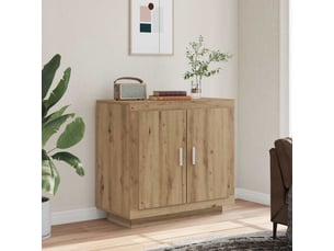 Buffet - bahut - meuble de rangement chêne artisanal 80x40x75 cm bois d'ingénierie