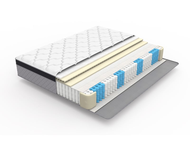  Matelas à ressorts 140 x 200 cm, épaisseur 25 cm, blanc, tissu et métal, fermeté h3, design ergonomique  - Conforama D