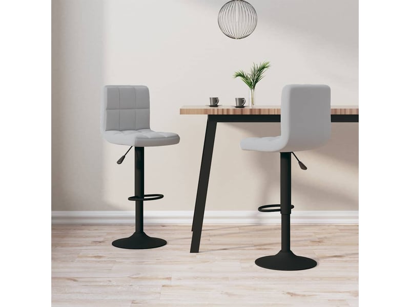  Lot de 2 tabouret de bar, chaise de bar gris clair velours shl38648  - Conforama B