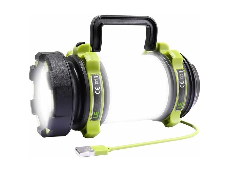 Le lampe camping led, lanterne camping rechargeable 2600mah, lampe torche led puissante 6 modes, cable usb inclus, etanche pour bricolage - Conforama A