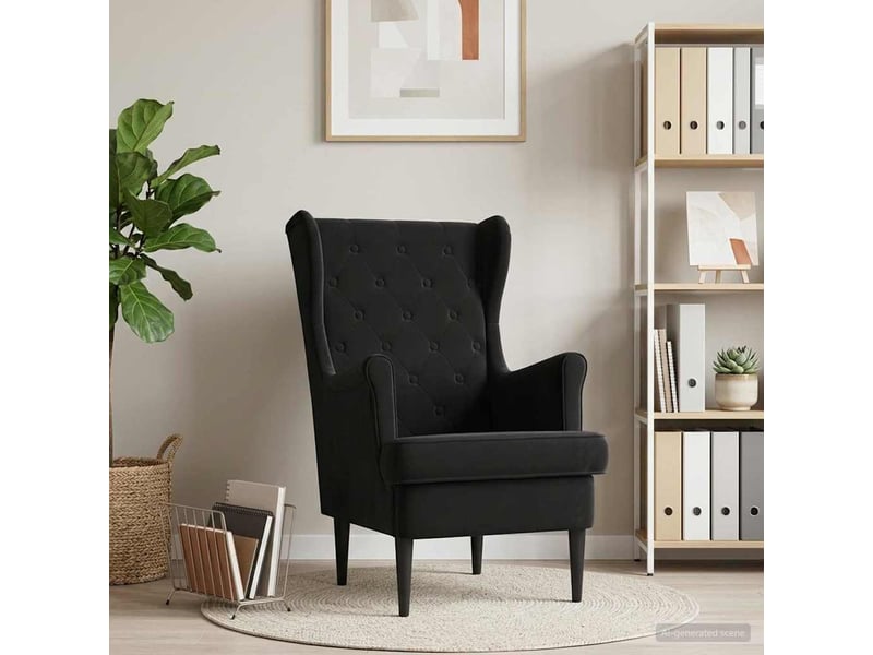 Vidaxl fauteuil noir velours - Conforama B