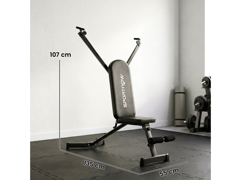  Banc de musculation pliable 135x130x107 cm réglable métal noir  - Conforama C