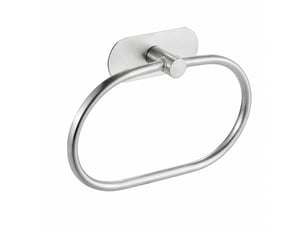 Anneau de serviette en acier inoxydable, rack ovale sans punch, finition brossée, pour