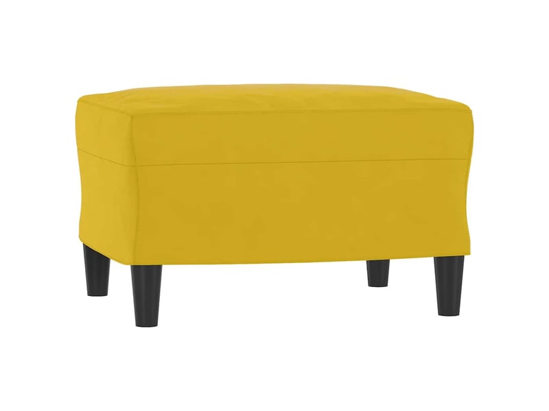 Canapé 3 places, canapé droit fixe avec repose-pieds jaune 180 cm velours shl71913 - Conforama E