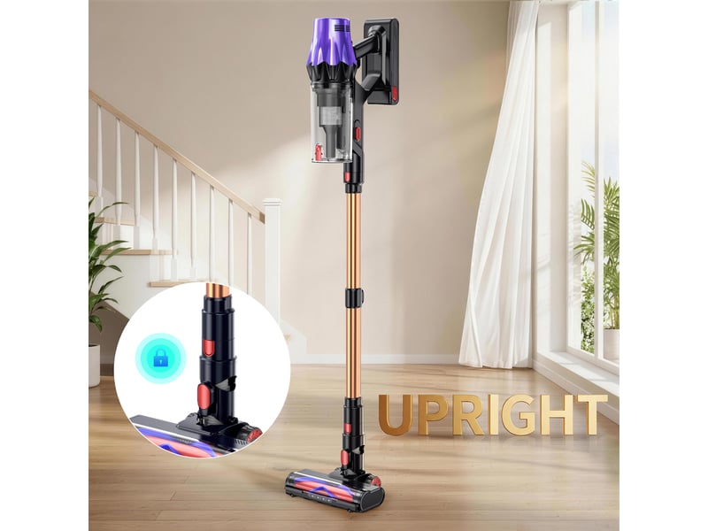  Aspirateur sans fil,600w55 kpa,autonomie de 60 minutes,pour la maison,aspirateur balai autoportant avec brosse anti-emmêlement et écran tactile oled  - Conforama E