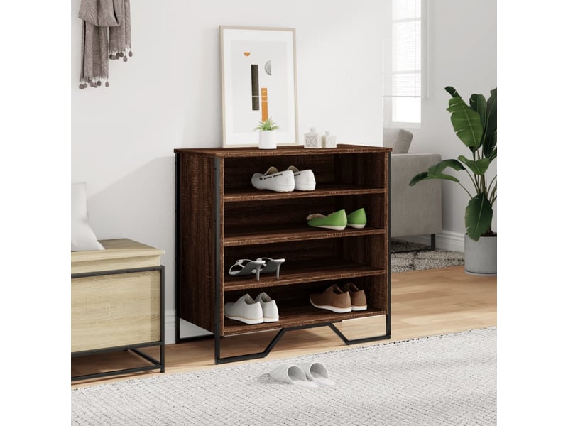  Meuble à chaussure | armoire à chaussures chêne marron 80x38x78 cm bois d'ingénierie  - Conforama C