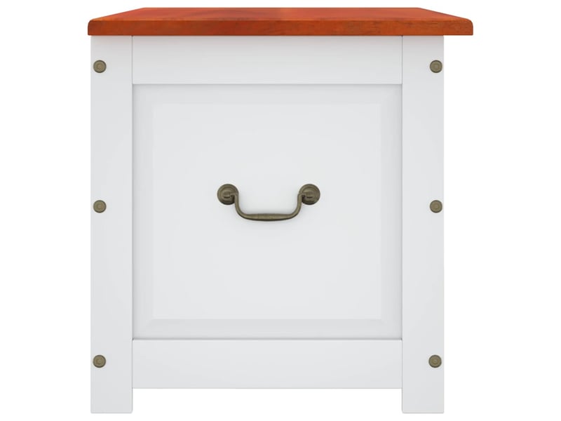  Coffre de rangement, boîte de rangement et couvercle marron et blanc bois d'acacia shl3166  - Conforama E